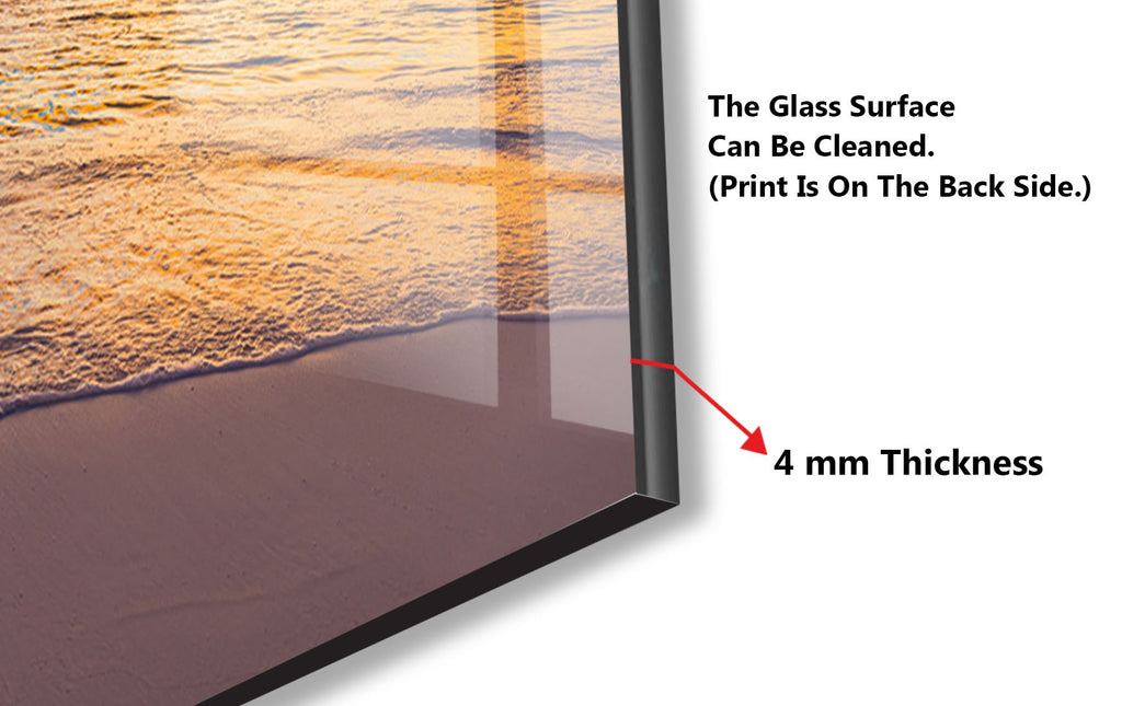 Colorful Ocean Sunset Wall Art – Tempered Glass Kitchen Backsplash-BacksplashArtworks