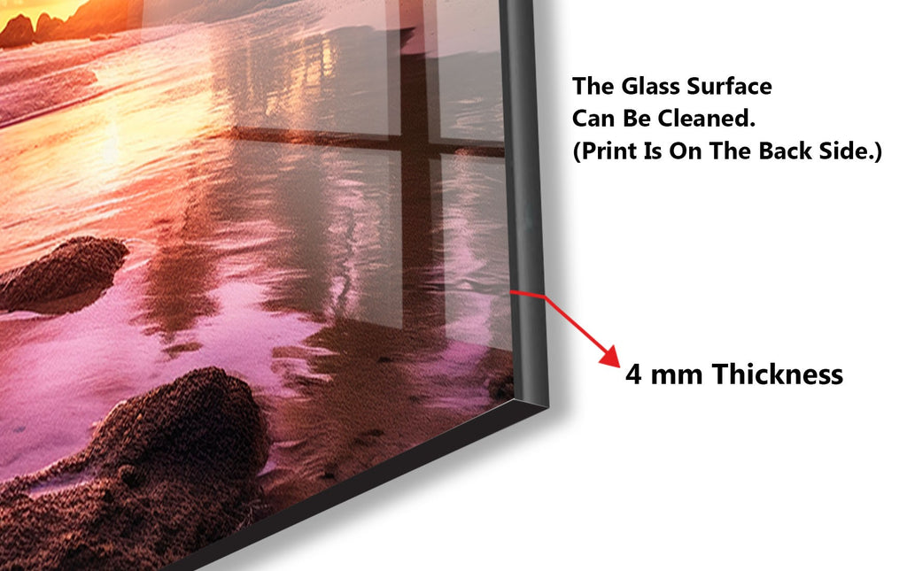 Tropical Sunset Beach Wall Art – Tempered Glass Kitchen Backsplash-BacksplashArtworks