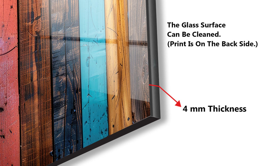 Colorful Wood Panel - Glass Kitchen Backsplash-BacksplashArtworks