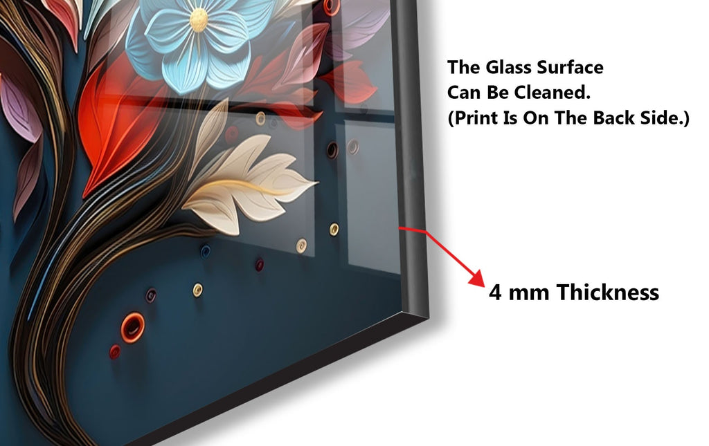 Autumn Bloom Artwork - Glass Kitchen Backsplash-BacksplashArtworks