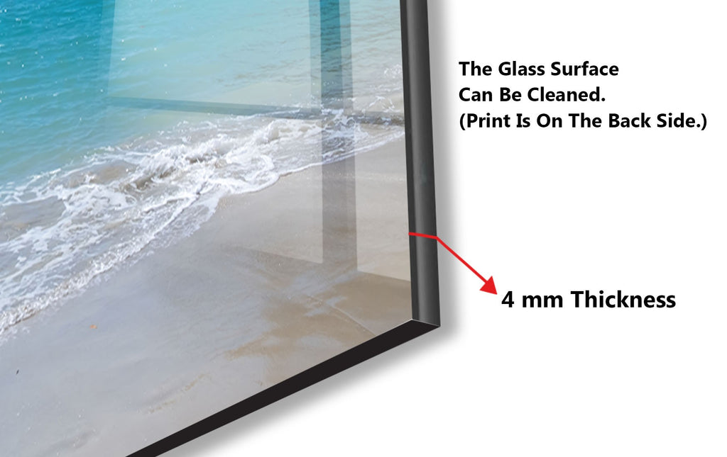Tropical Beach Ocean View Wall Art – Tempered Glass Kitchen Backsplash-BacksplashArtworks
