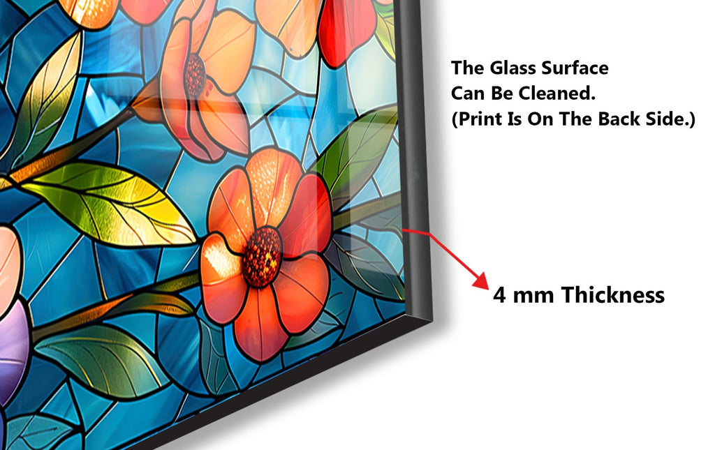 Stained Glass Garden - Glass Kitchen Backsplash-BacksplashArtworks