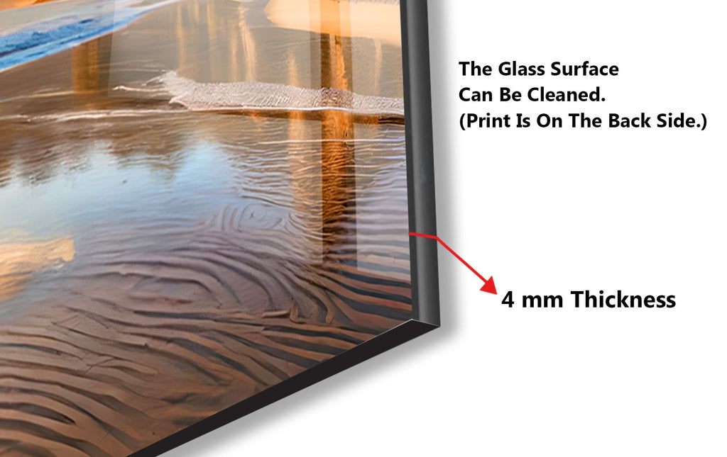 Majestic Mountain Beach Sunset Wall Art – Tempered Glass Kitchen Backsplash-BacksplashArtworks