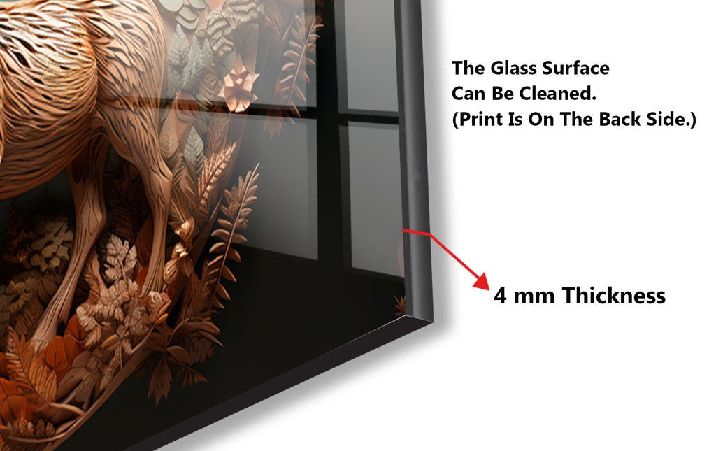 Deer Forest - Tempered Glass Kitchen Backsplash-BacksplashArtworks