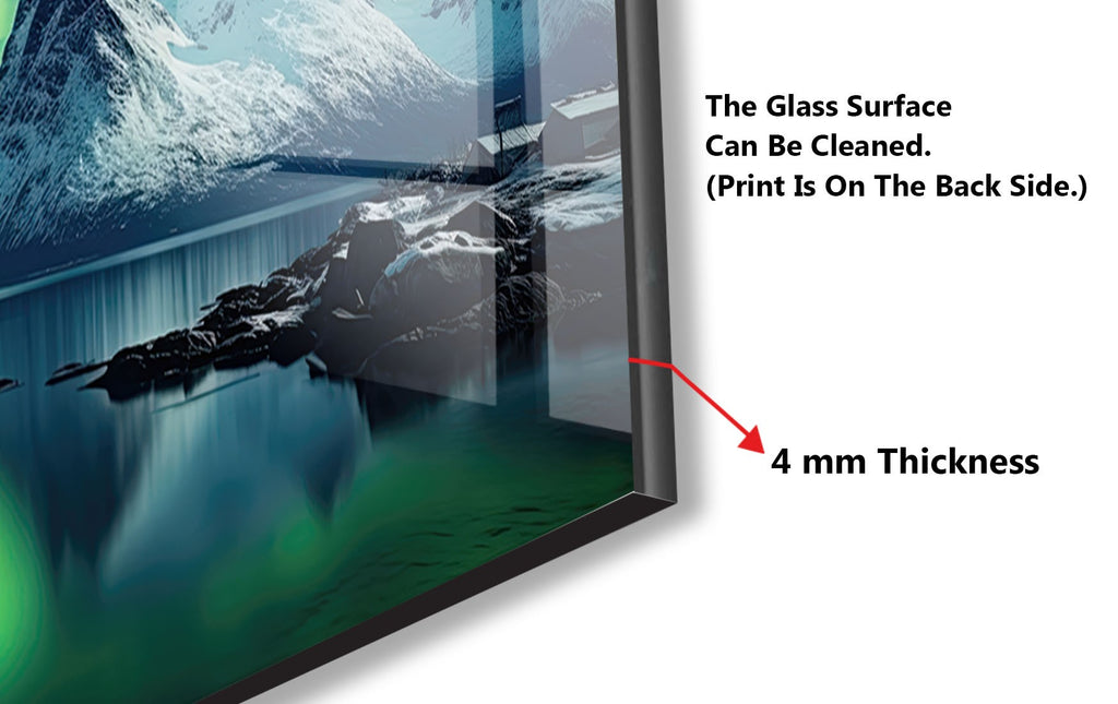 Aurora Borealis Night Sky Wall Art - Tempered Glass Kitchen Backsplash-BacksplashArtworks