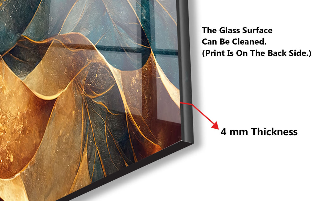 Golden Flow – Luxurious - Glass Kitchen Backsplash-BacksplashArtworks