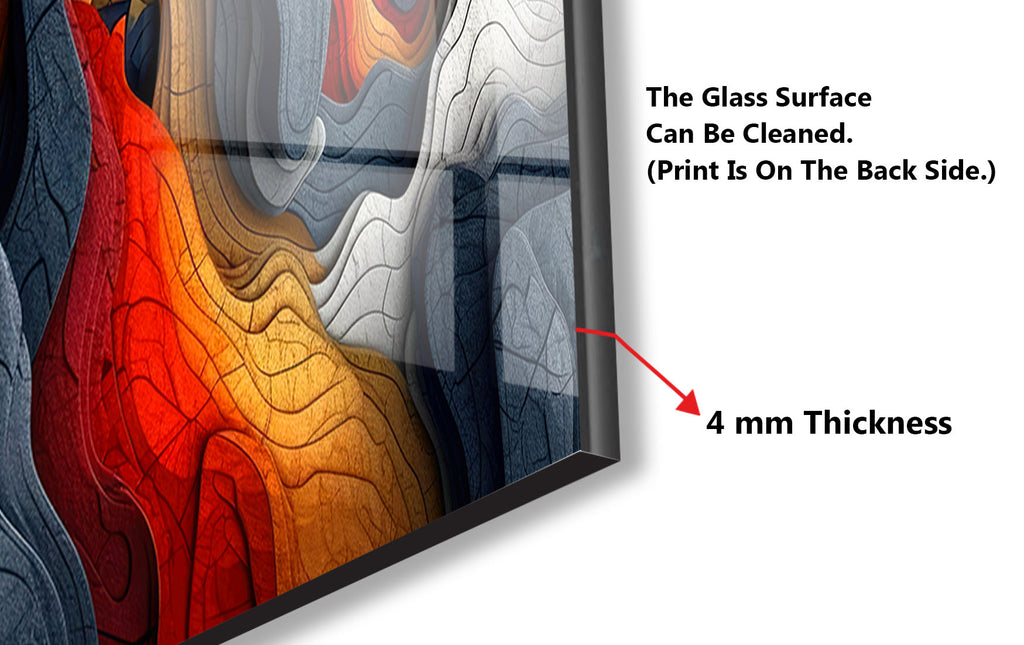 Abstract Tempered Glass Backsplash-BacksplashArtworks