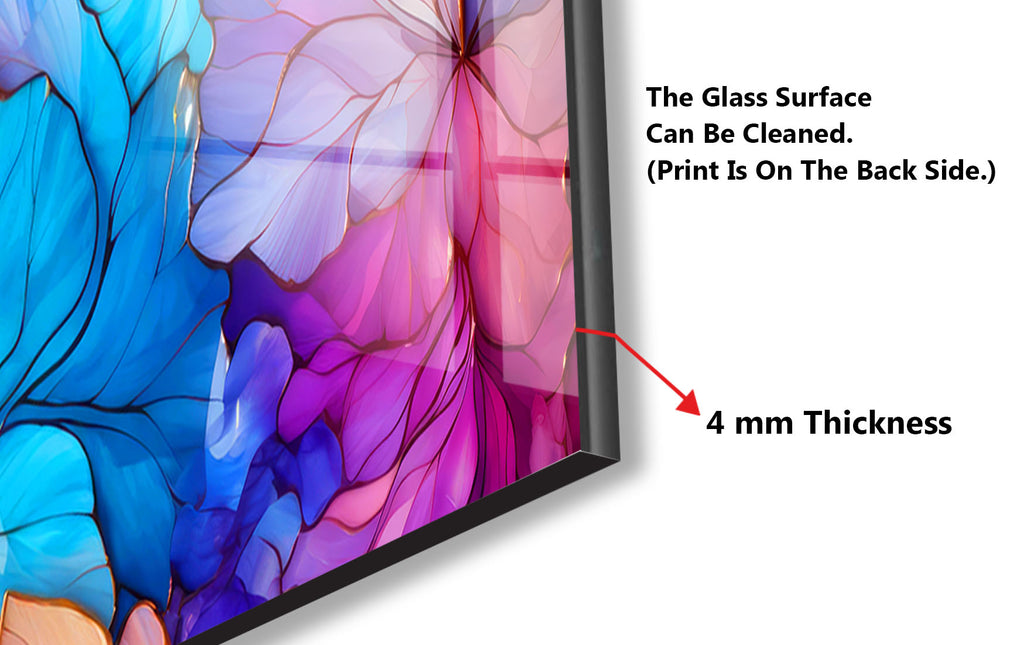 Radiant Floral Harmony - Glass Kitchen Backsplash-BacksplashArtworks