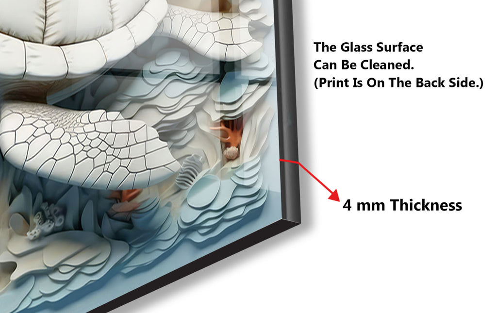 Tranquil Sea Turtle – Glass Kitchen Backsplash-BacksplashArtworks