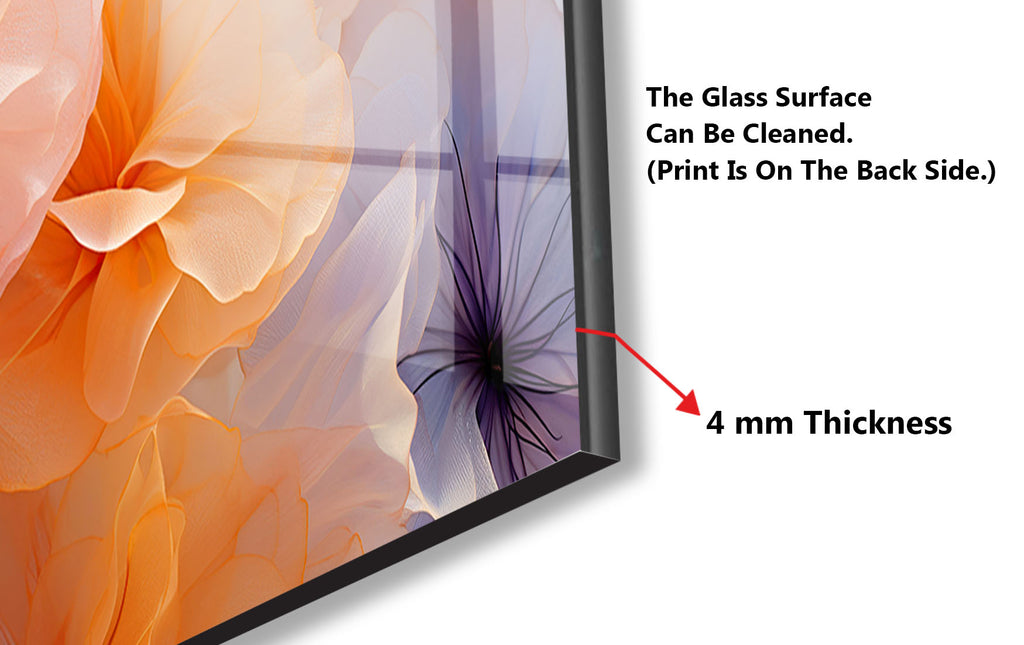Ethereal Floral Dream - Glass Kitchen Backsplash-BacksplashArtworks