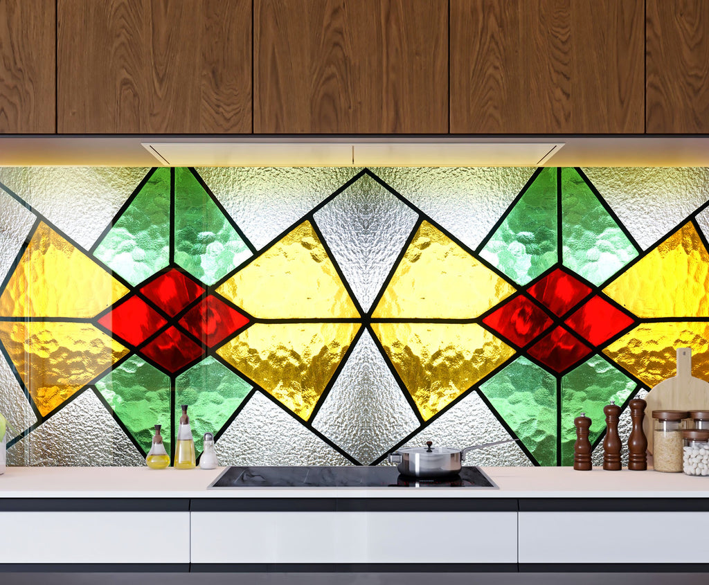 Timeless Elegance: Stained - Glass Kitchen Backsplash-BacksplashArtworks