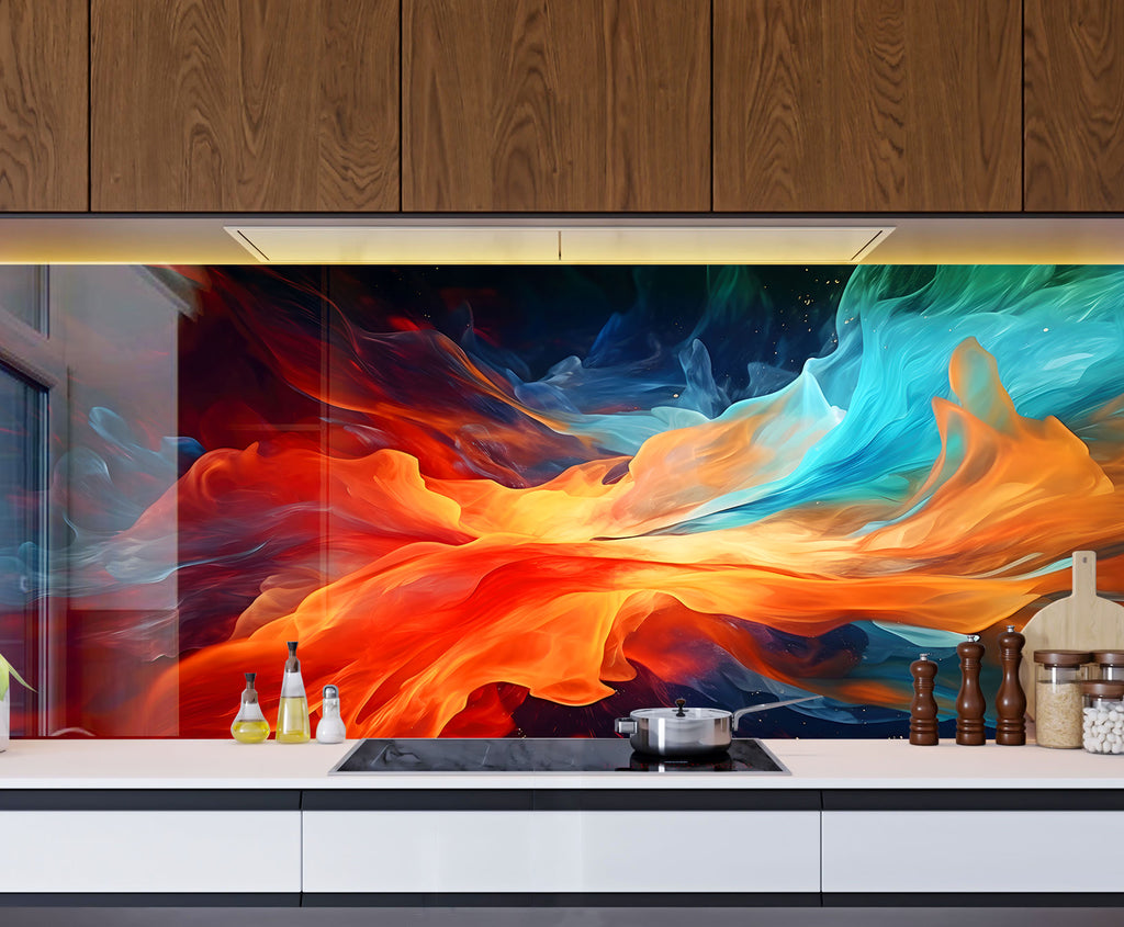 Elemental Fusion - Glass Kitchen Backsplash-BacksplashArtworks