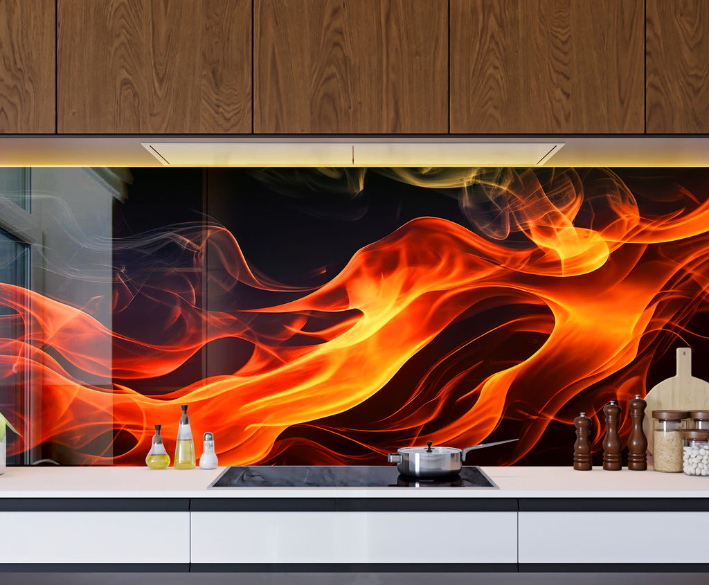 Abstract Tempered Glass Backsplash-BacksplashArtworks