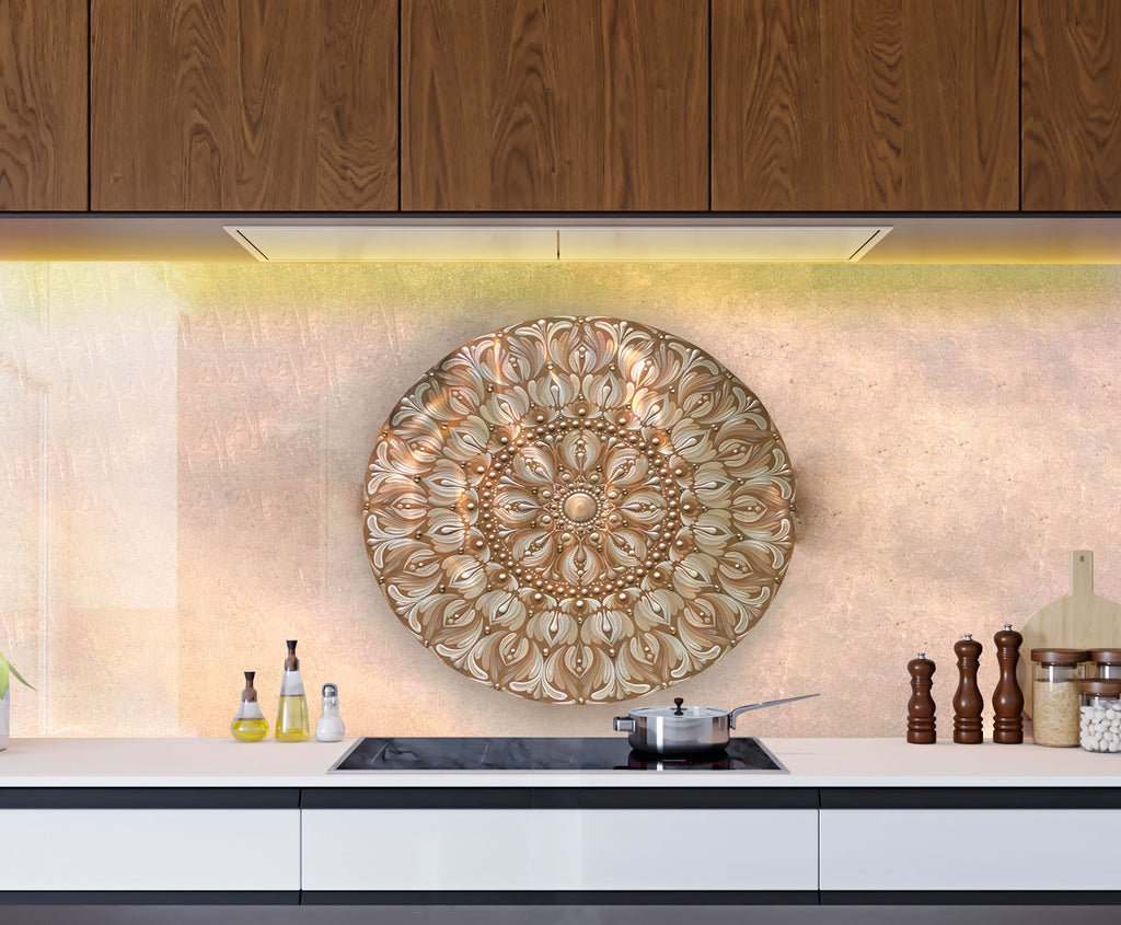 Mandala Harmony - Glass Kitchen Backsplash-BacksplashArtworks