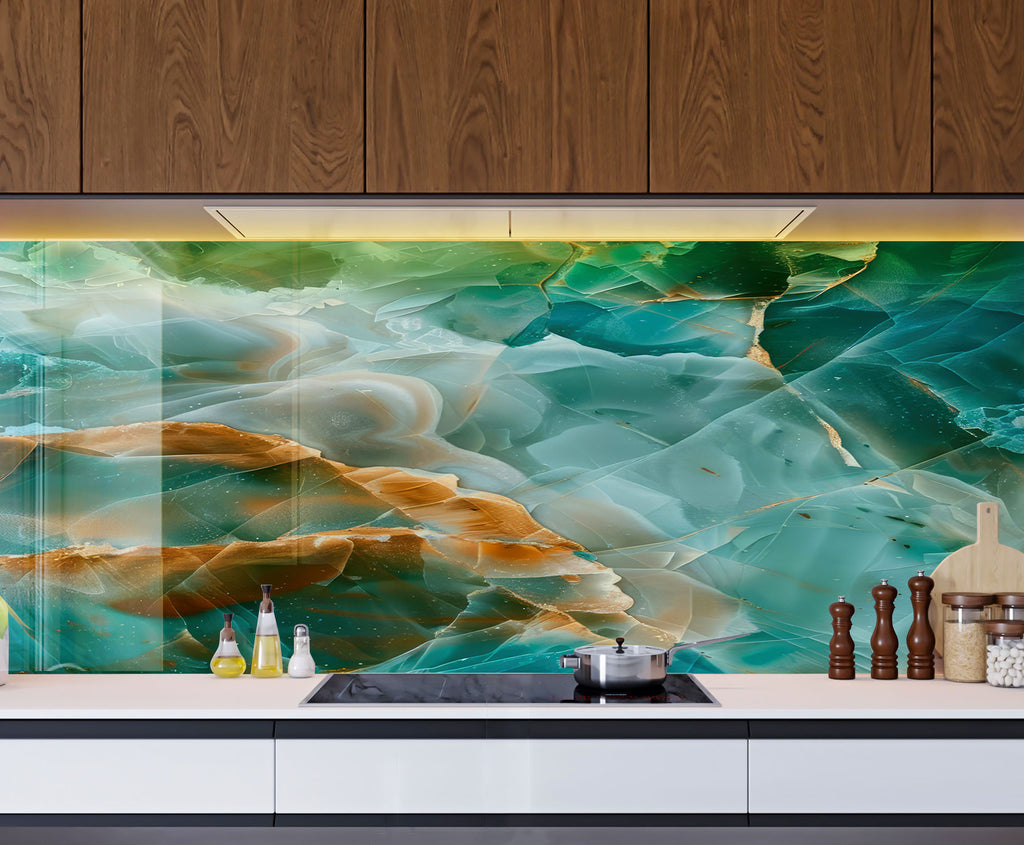 Abstract Tempered Glass Backsplash-BacksplashArtworks