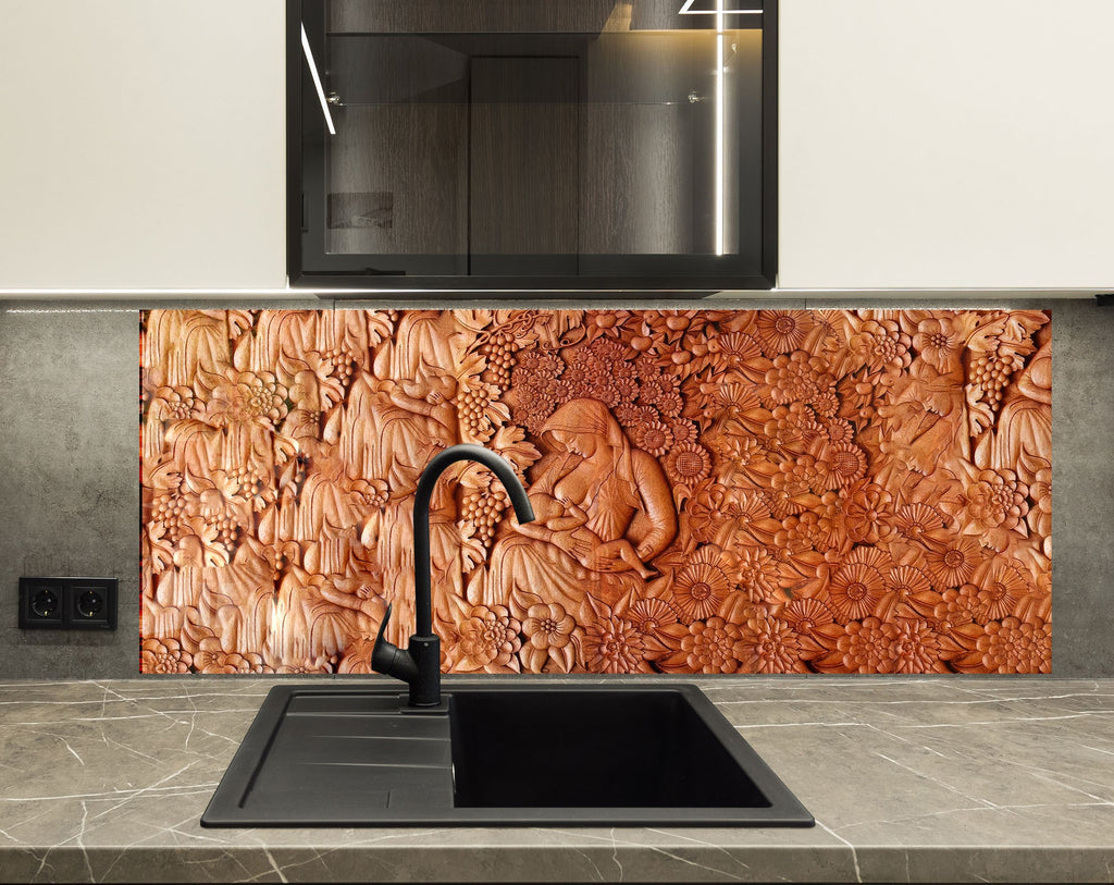 Eternal Motherhood - Glass Kitchen Backsplash-BacksplashArtworks