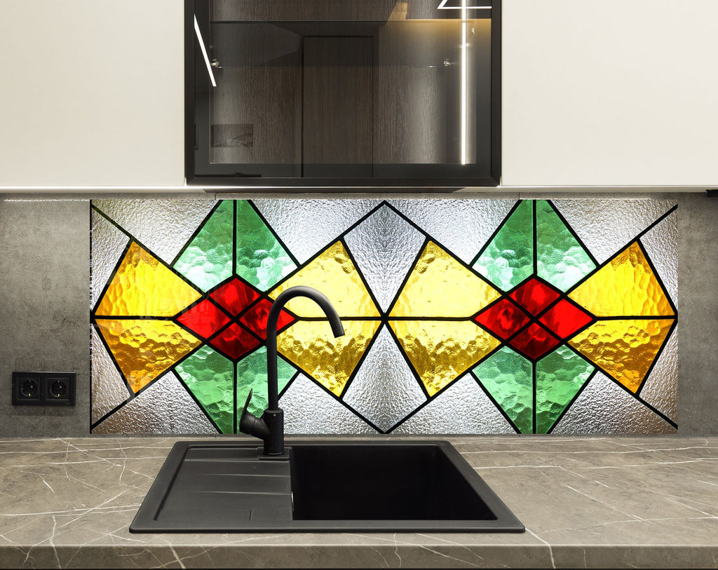 Timeless Elegance: Stained - Glass Kitchen Backsplash-BacksplashArtworks