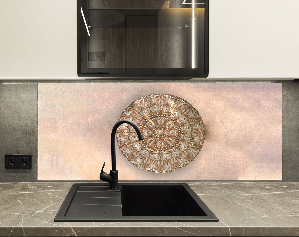 Mandala Harmony - Glass Kitchen Backsplash-BacksplashArtworks