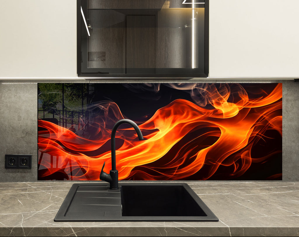 Abstract Tempered Glass Backsplash-BacksplashArtworks