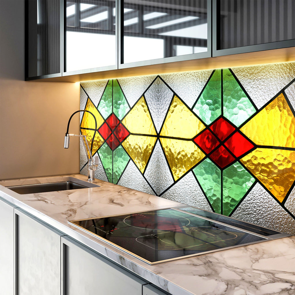 Timeless Elegance: Stained - Glass Kitchen Backsplash-BacksplashArtworks
