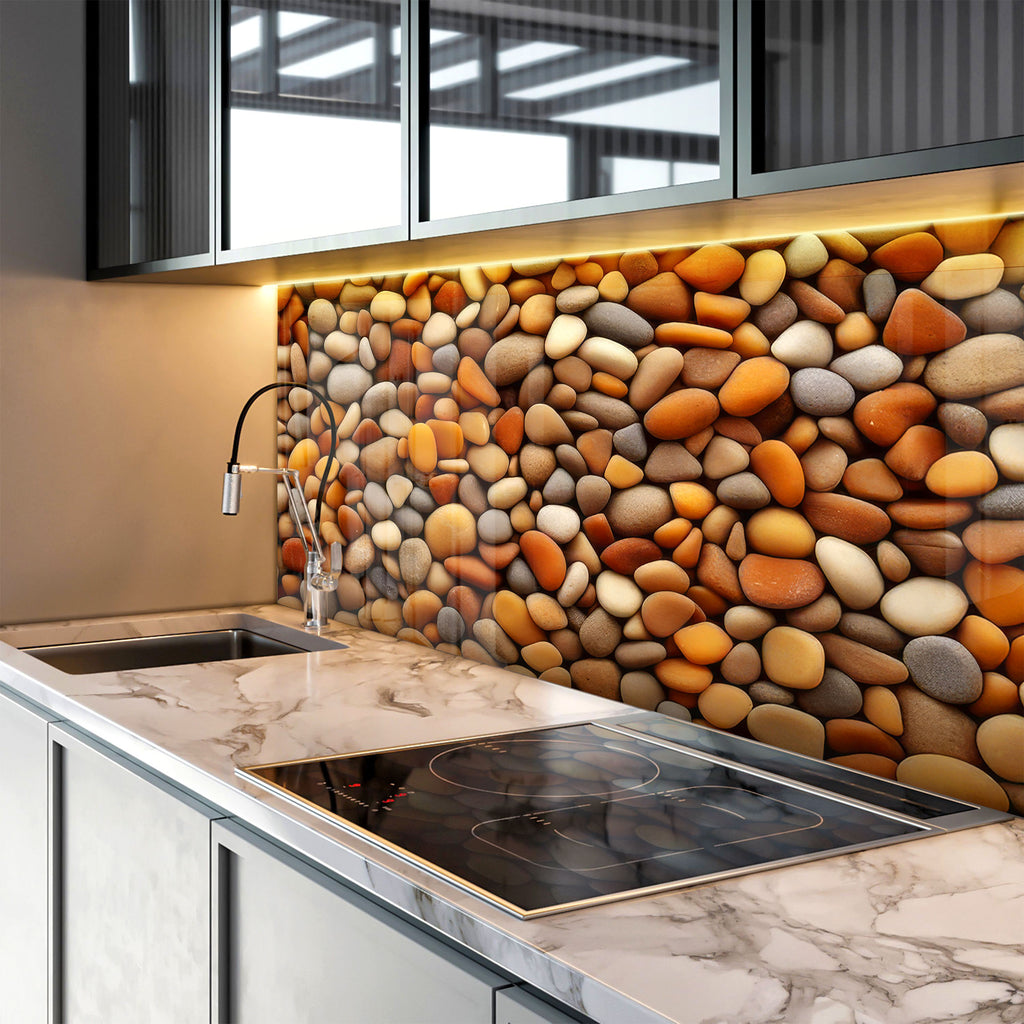 Zen Stone Glass Kitchen Backsplash | Backsplash Artworks ...
