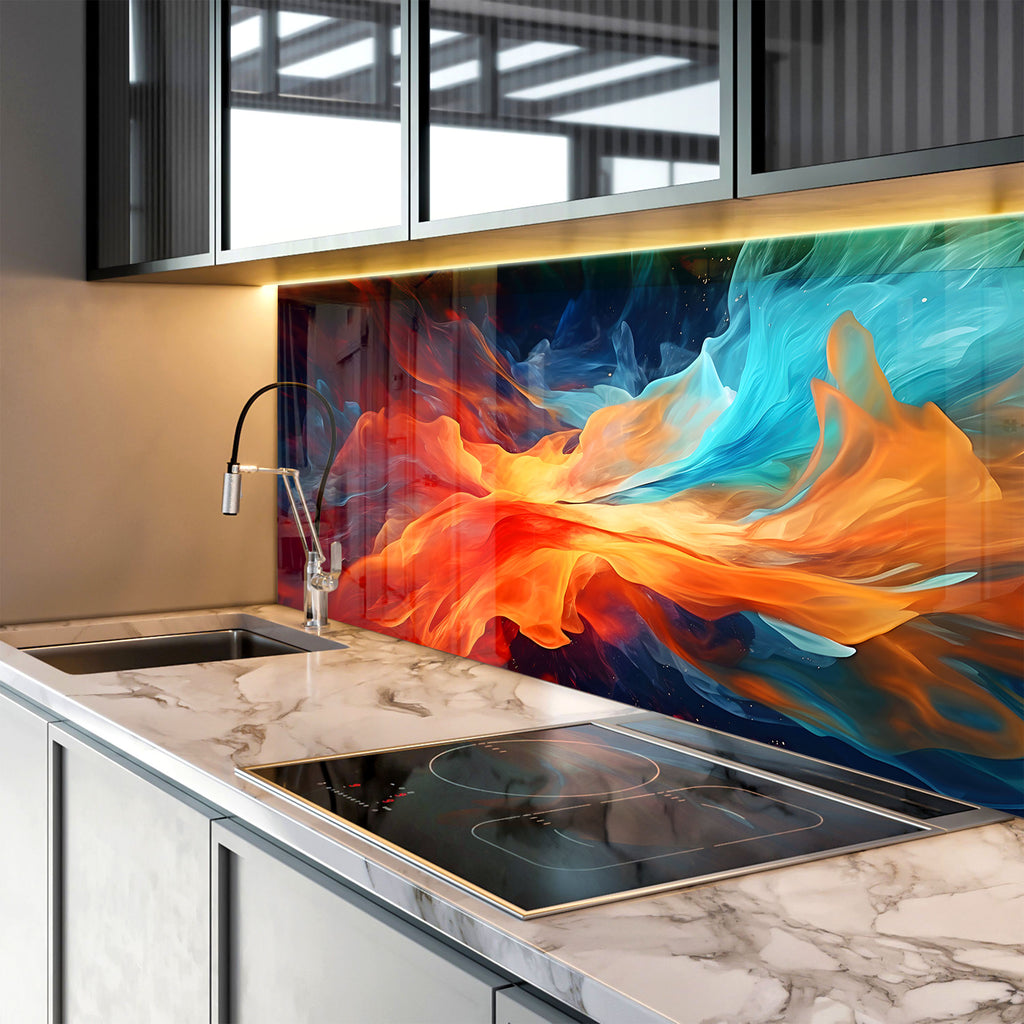 Elemental Fusion - Glass Kitchen Backsplash-BacksplashArtworks
