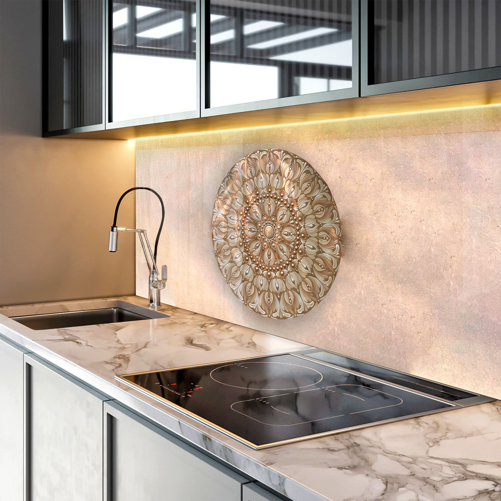 Mandala Harmony - Glass Kitchen Backsplash-BacksplashArtworks