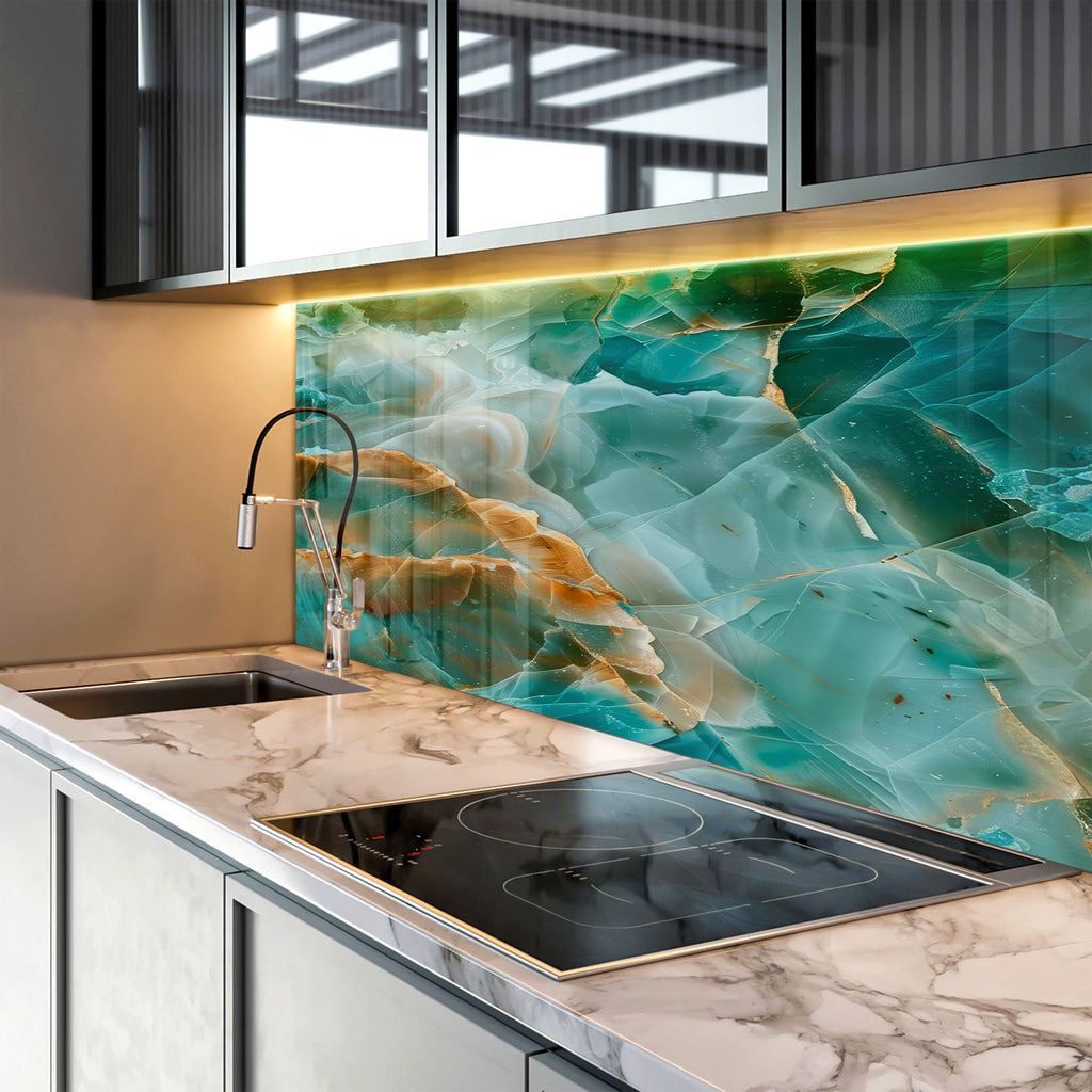 Abstract Tempered Glass Backsplash-BacksplashArtworks