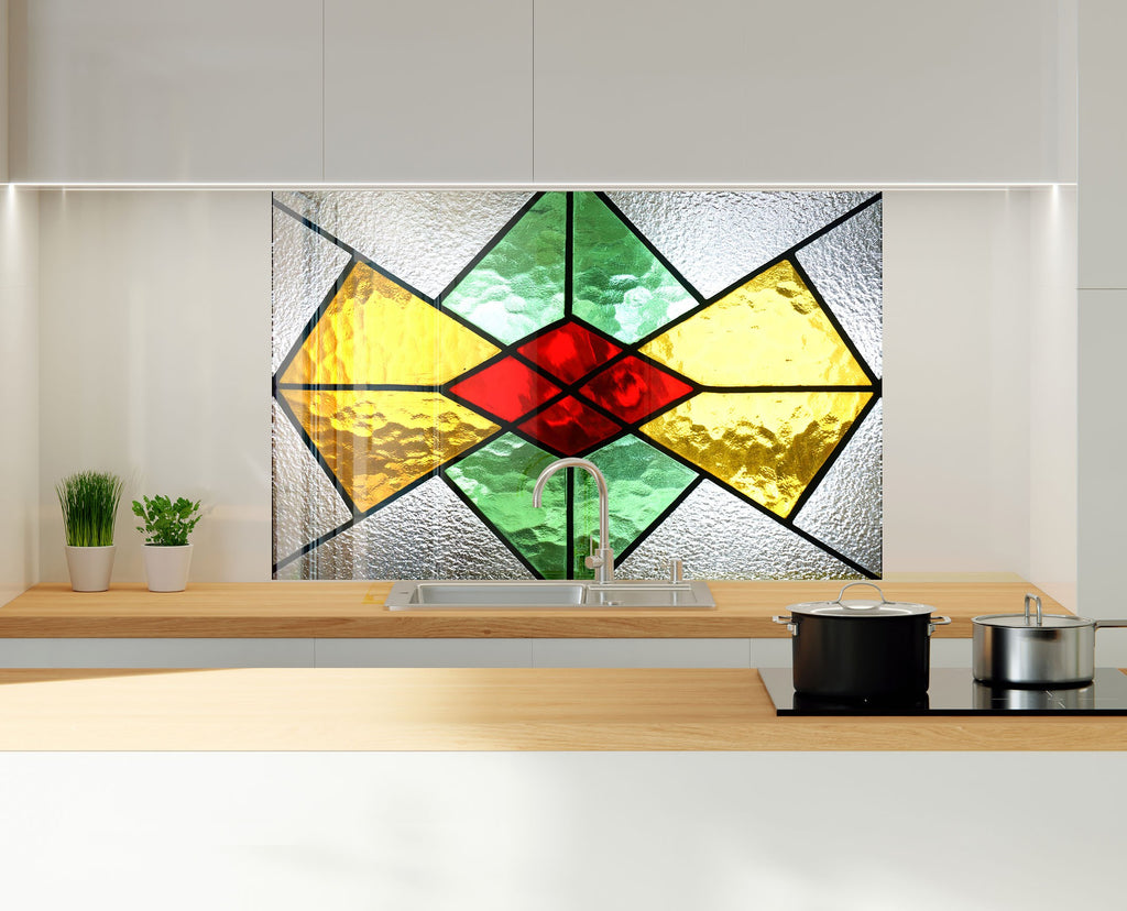 Timeless Elegance: Stained - Glass Kitchen Backsplash-BacksplashArtworks