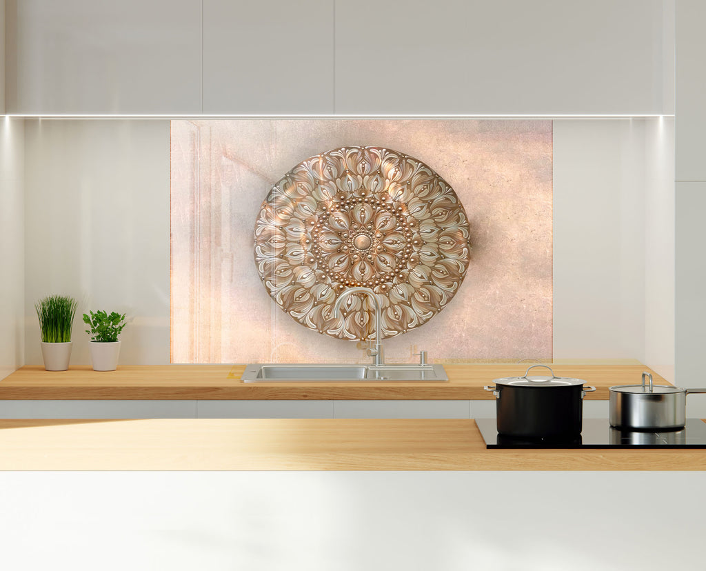 Mandala Harmony - Glass Kitchen Backsplash-BacksplashArtworks