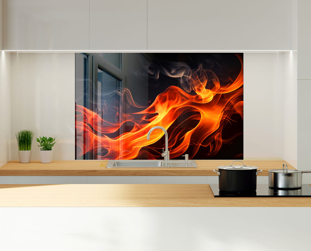 Abstract Tempered Glass Backsplash-BacksplashArtworks