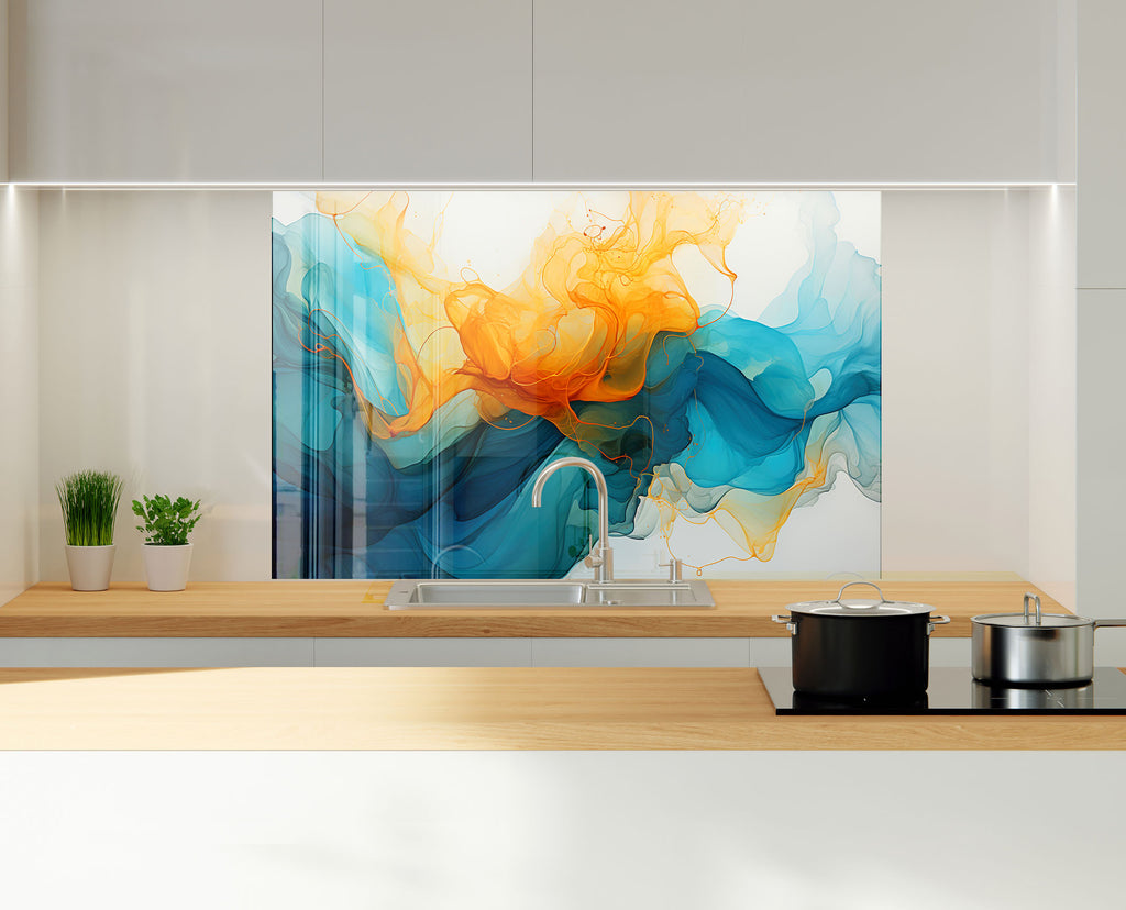 Abstract Tempered Glass Backsplash-BacksplashArtworks