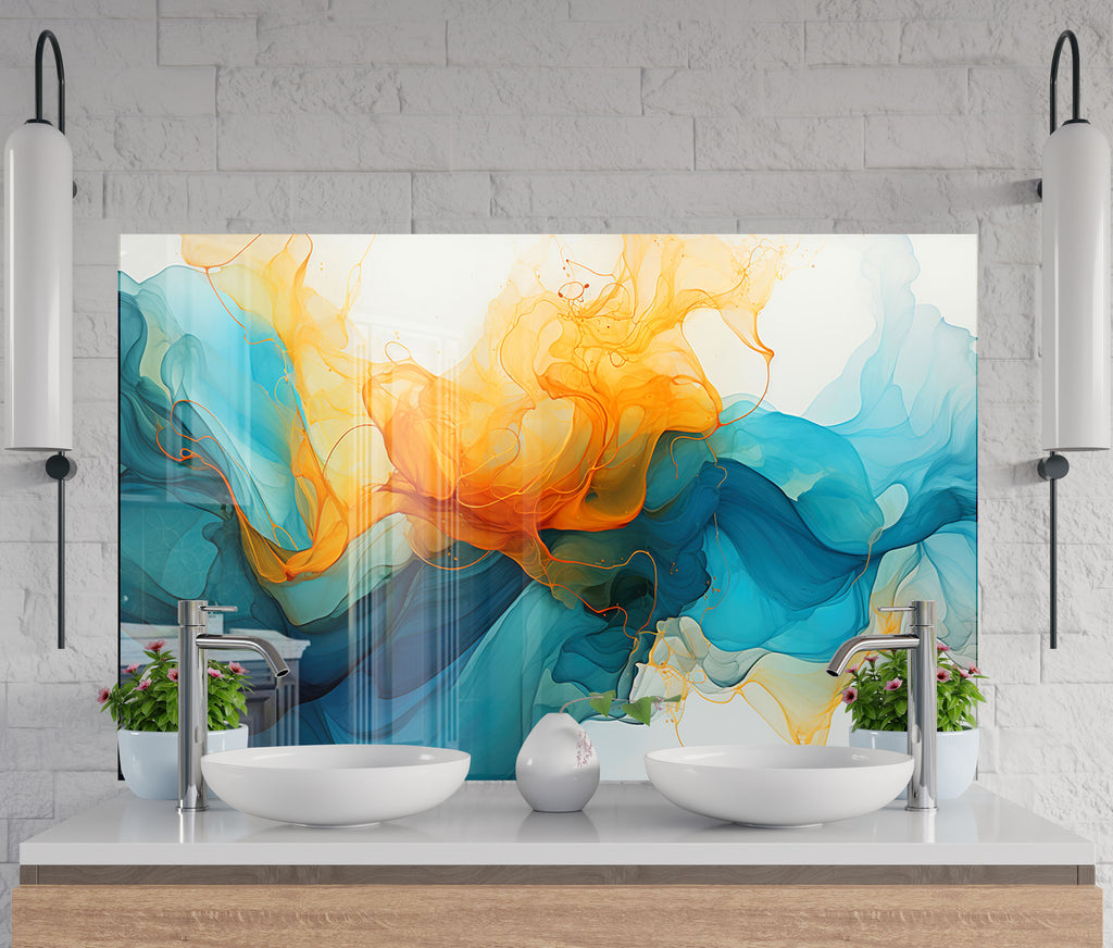 Abstract Tempered Glass Backsplash-BacksplashArtworks