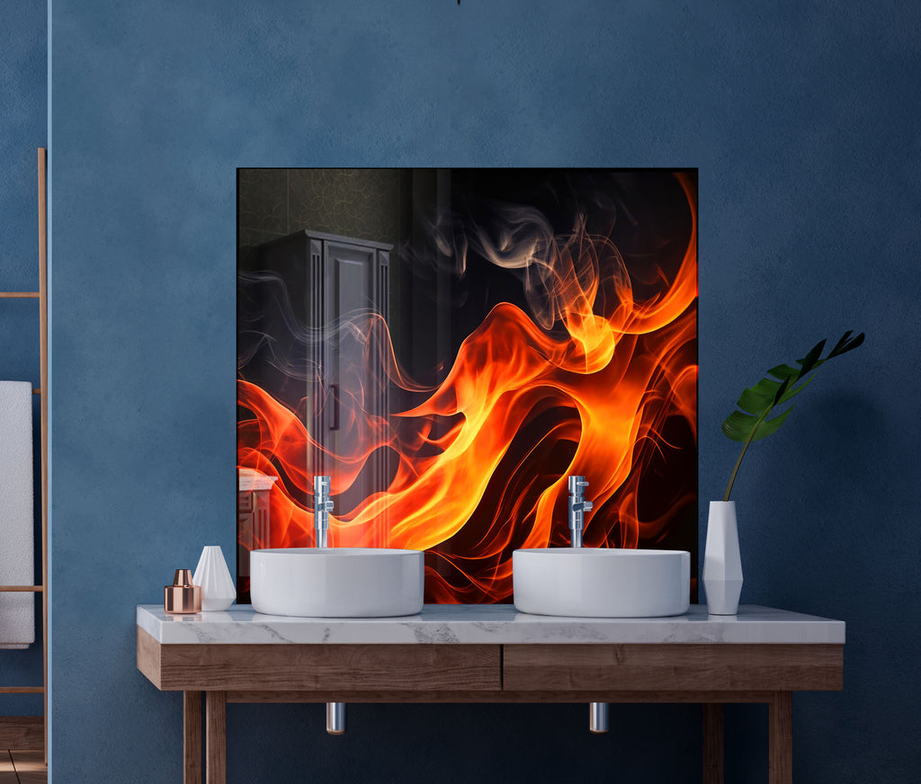 Abstract Tempered Glass Backsplash-BacksplashArtworks