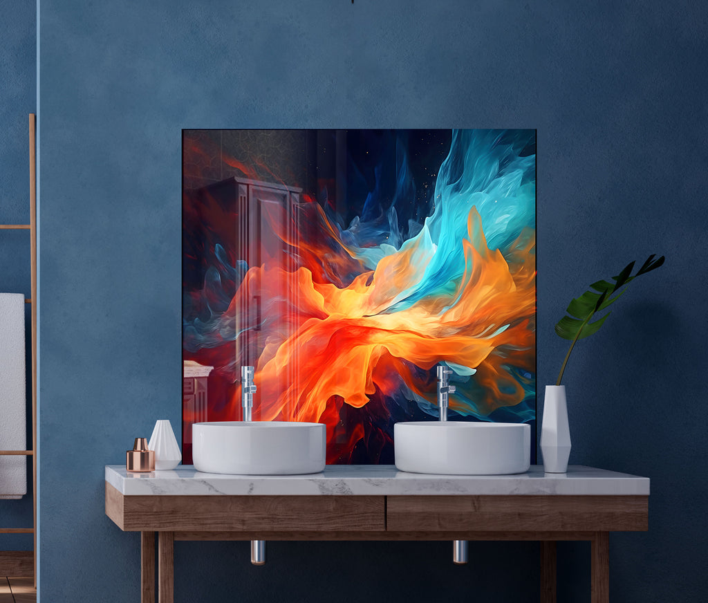 Elemental Fusion - Glass Kitchen Backsplash-BacksplashArtworks