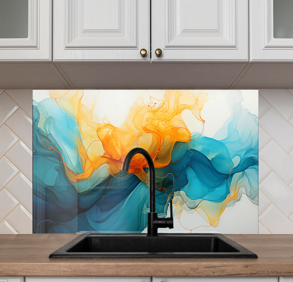 Abstract Tempered Glass Backsplash-BacksplashArtworks