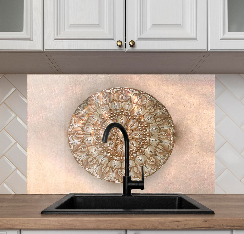 Mandala Harmony - Glass Kitchen Backsplash-BacksplashArtworks
