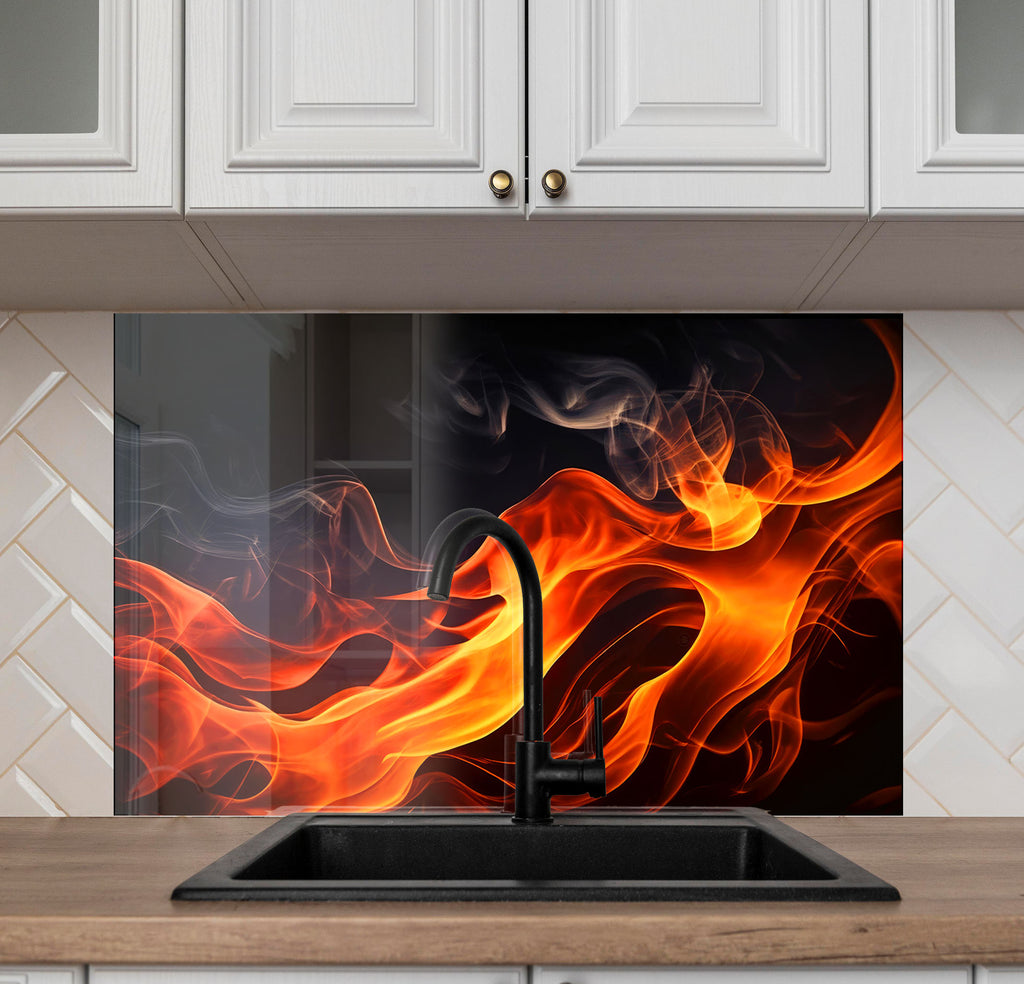 Abstract Tempered Glass Backsplash-BacksplashArtworks