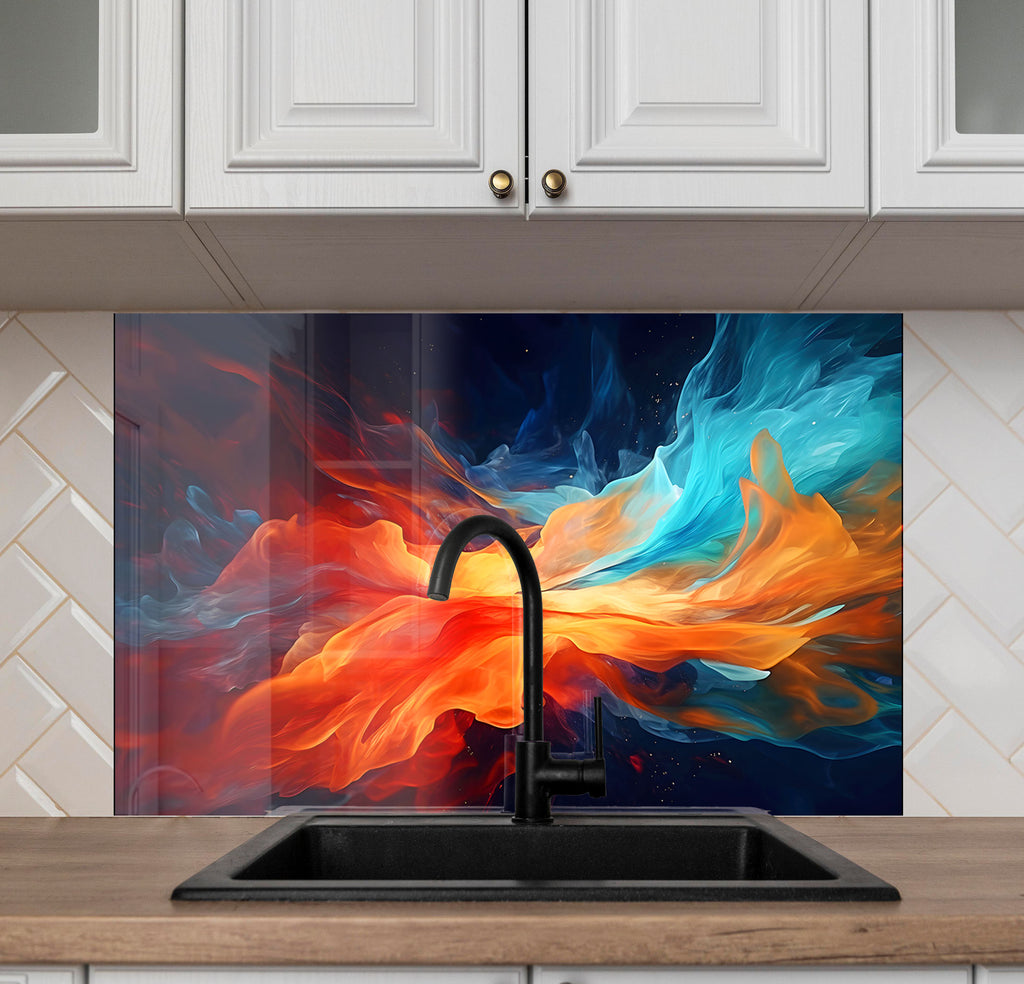 Elemental Fusion - Glass Kitchen Backsplash-BacksplashArtworks