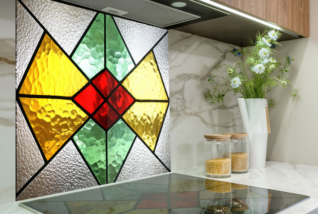 Timeless Elegance: Stained - Glass Kitchen Backsplash-BacksplashArtworks