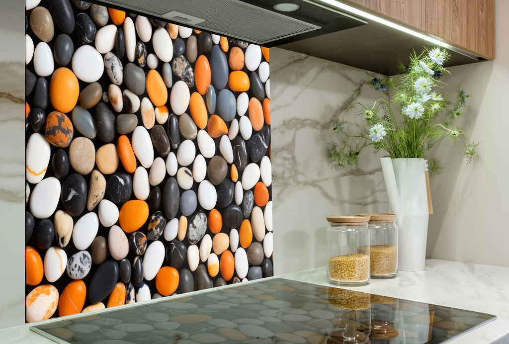 Beach Stones Glass Backsplash-BacksplashArtworks