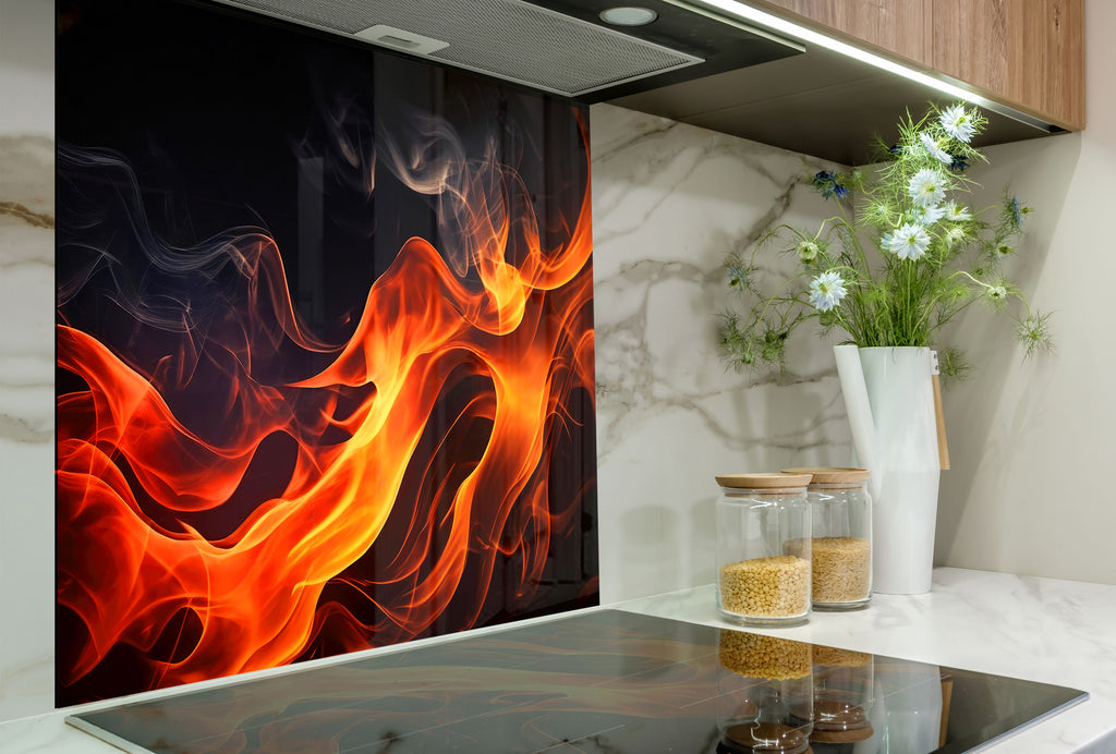 Abstract Tempered Glass Backsplash-BacksplashArtworks