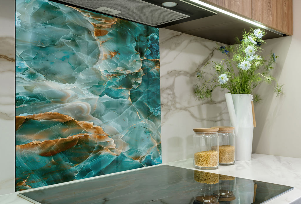 Abstract Tempered Glass Backsplash-BacksplashArtworks