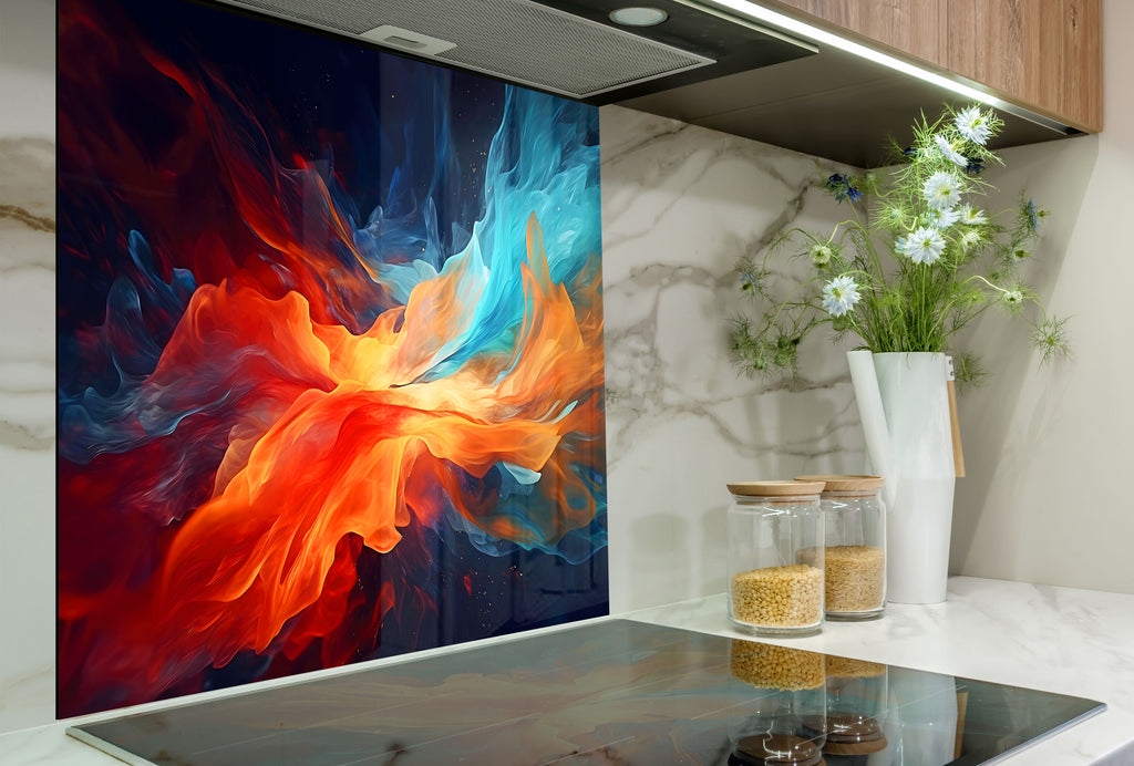 Elemental Fusion - Glass Kitchen Backsplash-BacksplashArtworks