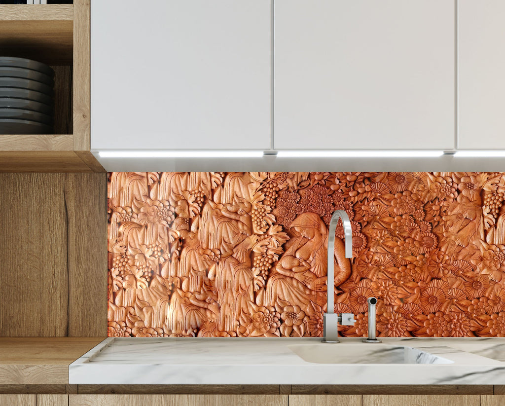 Eternal Motherhood - Glass Kitchen Backsplash-BacksplashArtworks