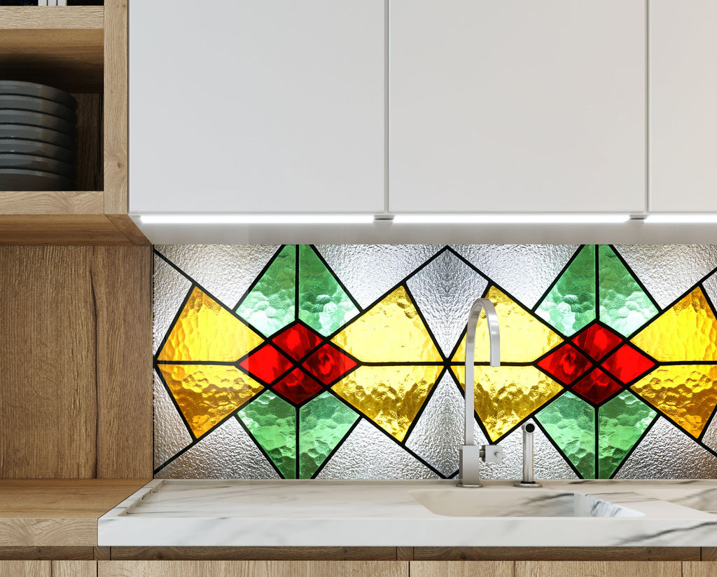 Timeless Elegance: Stained - Glass Kitchen Backsplash-BacksplashArtworks