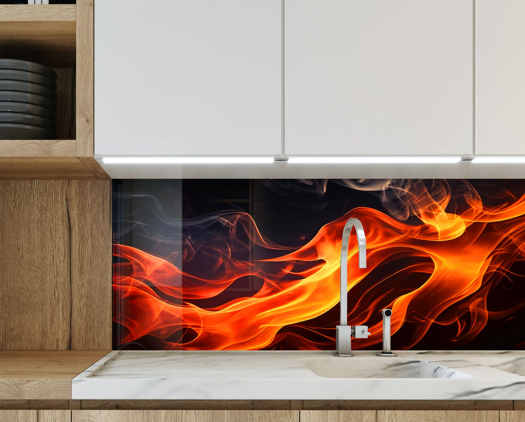 Abstract Tempered Glass Backsplash-BacksplashArtworks