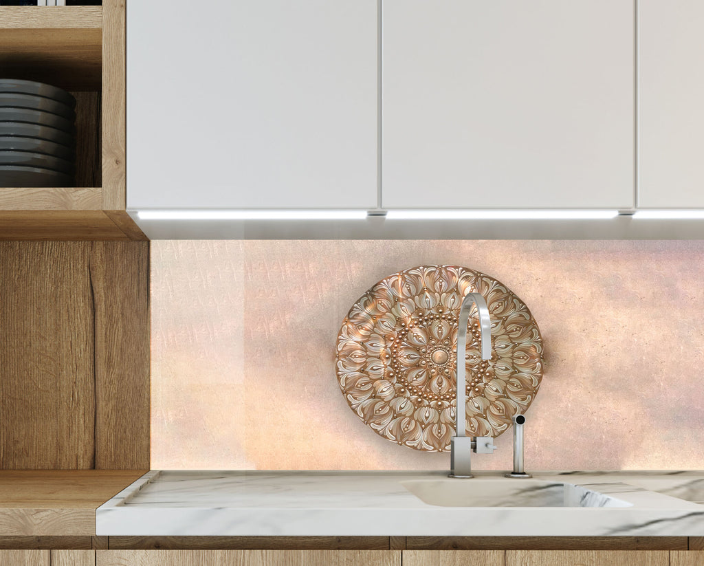 Mandala Harmony - Glass Kitchen Backsplash-BacksplashArtworks