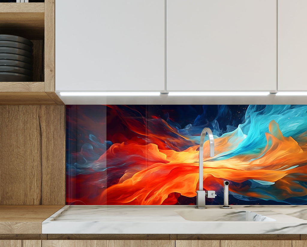Elemental Fusion - Glass Kitchen Backsplash-BacksplashArtworks