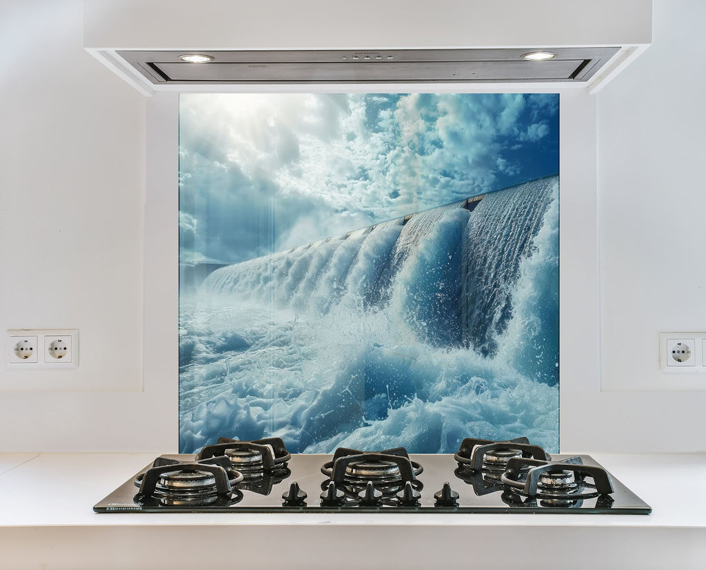 Majestic Waterfall Power Wall Art - Tempered Glass Kitchen Backsplash-BacksplashArtworks